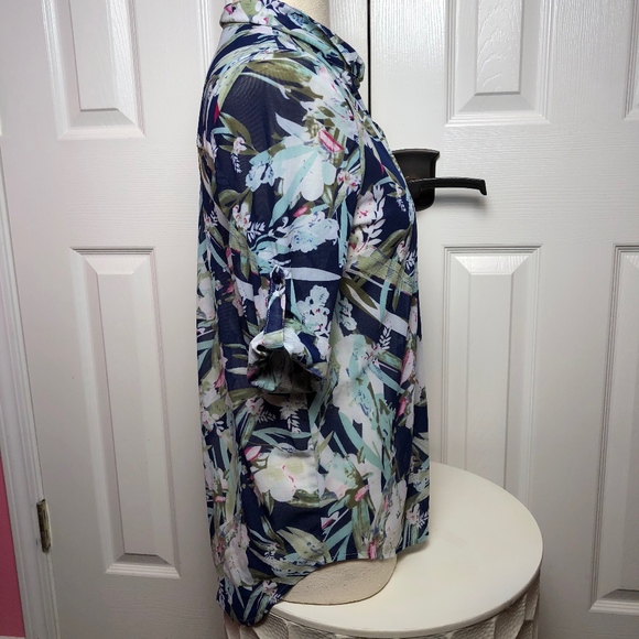 Eden & Olivia Sheer Tropical Shirt Medium - Picture 3 of 8